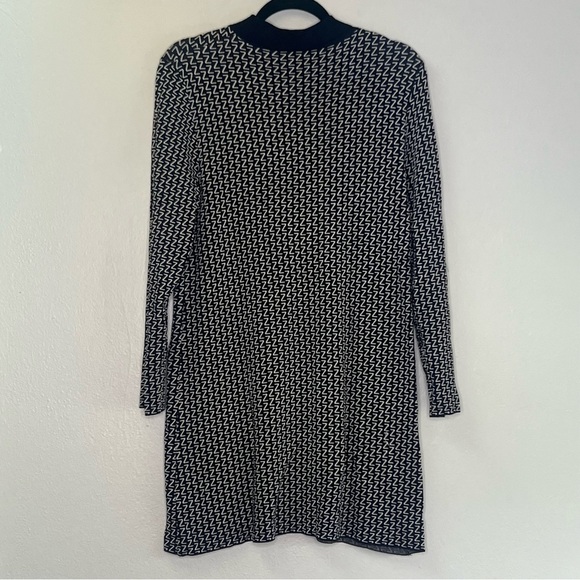 ZARA Knit Shirt Dress Collared Long Sleeves Mini Dress All Over Z Print Sz M - Picture 7 of 10